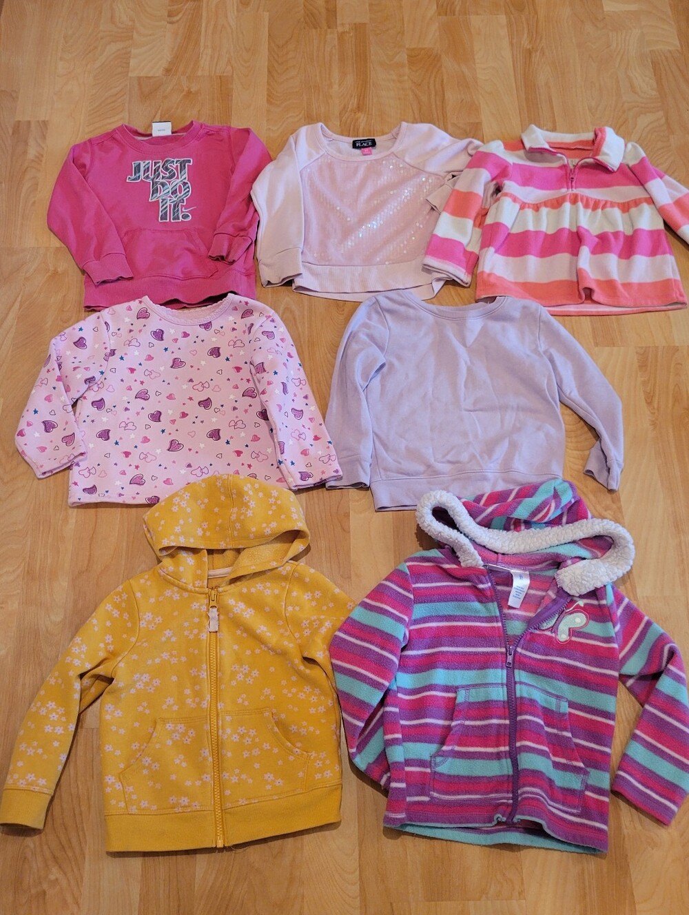 Toddler Girls Sweatshirt Fleece Hoodie Full Zip Long Sleeve Bundle Size 3T